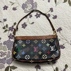 Louis Vuitton Murakami Multicolour Pouchette Pochette Black